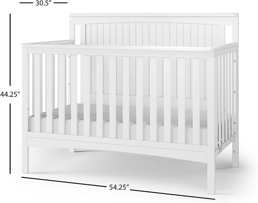 Child Craft Scout 4-in-1 Convertible Crib, Matte White E9812