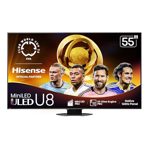 Hisense 55" Class U8 Mini-LED ULED 4K UHD Google Smart TV (55U8QG, 2025 Model) S214
