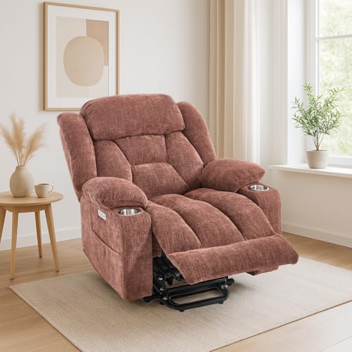 FLEXISPOT XL31 Power Lift Recliner Chair for Elderly, Electric Massage & Heat, PU Leather, Black C786106