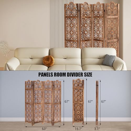 Japanese Shoji Room Divider 6 Panel Folding Wooden Screen 5.6FT I82869
