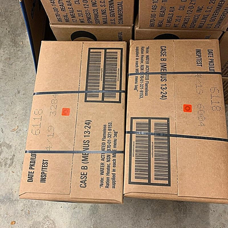 MRE Meal Kit A and B Bundle Cases - U.S. Military Surplus with Heater A9449