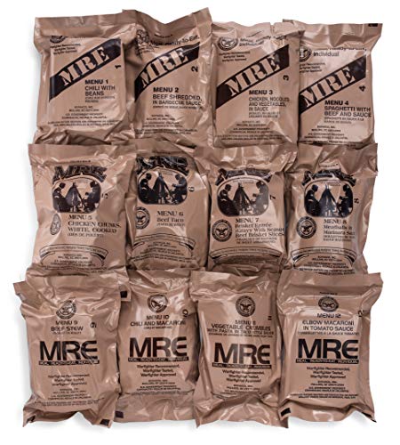 Sopakco 24ct US Military Surplus MRE Meals Ready to Eat 2021 A+B Case Bundle O94992