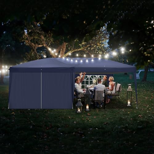 Outvita 10x20ft Pop Up Canopy Tent with 6 SideWalls, Black C203441