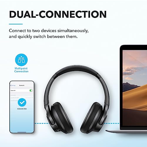 Soundcore by Anker Q20i Hybrid Active Noise Cancelling Headphones, Wireless Over-Ear Bluetooth, White S574