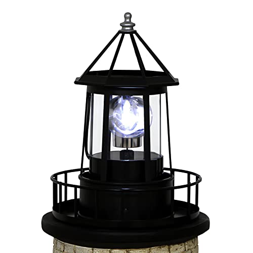 Solar Lighthouse Rotating Light IP65 Waterproof Outdoor Garden Lamp Red S6947