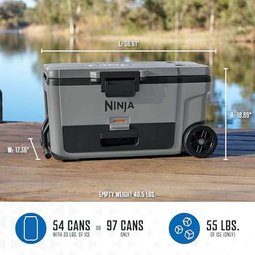 Ninja FrostVault 45QT Cooler with Wheels, Lakeshore Blue M1144