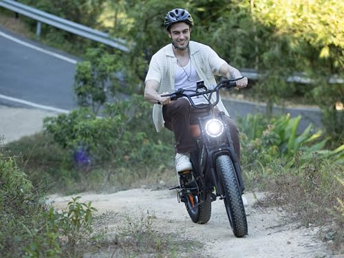 Peak 1000W Electric Mountain Bike for Adults, 20" Fat Tire, 48V 18.2AH W963