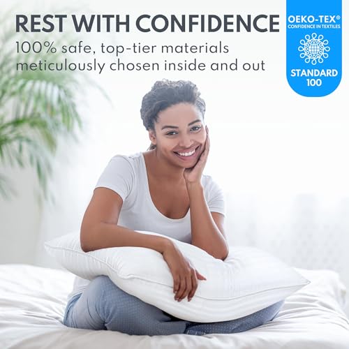 King Size Bed Pillows Set of 2 - Cooling Down Alternative Microfiber Fill F1530