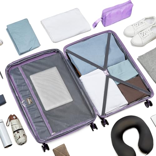 LARVENDER Luggage Sets 3 Piece, 20in Carry On PP Hardshell Suitcase with Spinner Wheels Q3160