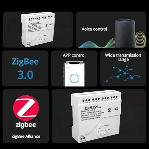 Zigbee 4CH DC7-32V USB Relay Smart Switch Module, Tuya APP Remote Control V113
