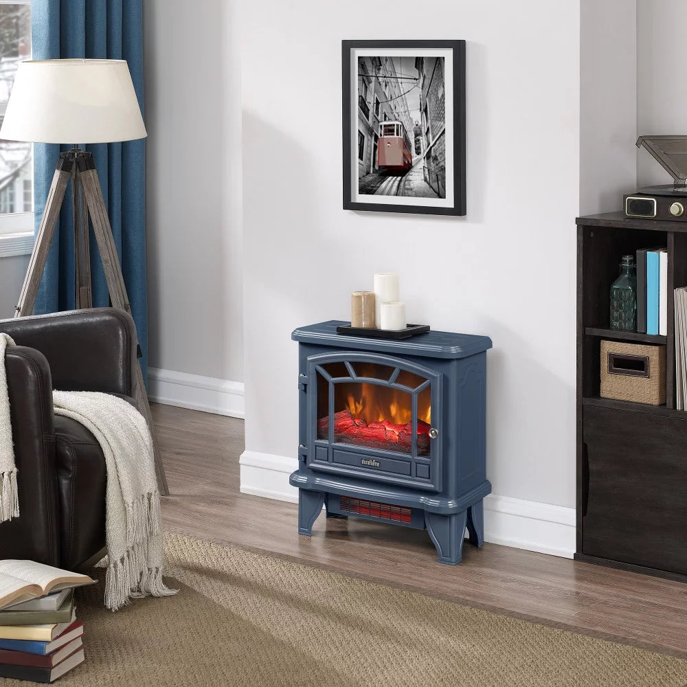 Duraflame Infrared Quartz Electric Fireplace Stove Heater, Blue S117