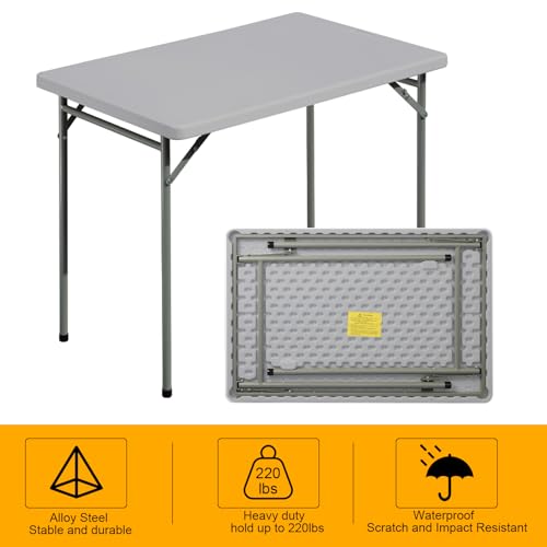 3ft Rectangular Plastic Folding Table for Indoor Outdoor Use A448