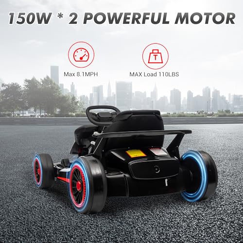 24V Electric Go Kart Drifting Ride On Car for Kids 6-12 Years Old T574114