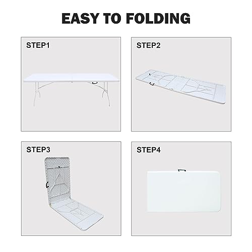 Portable Plastic Folding Table 4ft Heavy Duty Indoor Outdoor Y145657