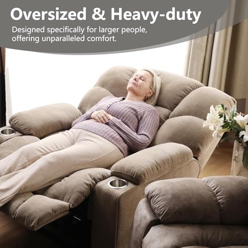CANMOV Oversized Power Lift Recliner Chair for Elderly, Dual Motor, Brown C110