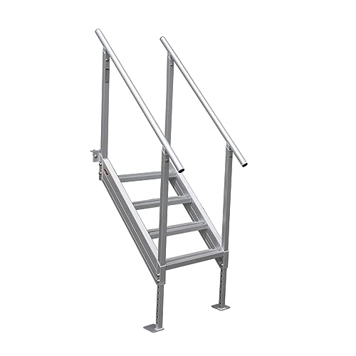 Extreme Max 3005.3843 Universal Mount Aluminum Dock Stair 4-Step X6977