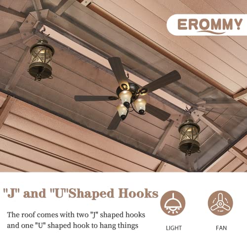 EROMMY 14'x20' Hardtop Gazebo Double Roof Galvanized Steel Outdoor Pavilion G3084