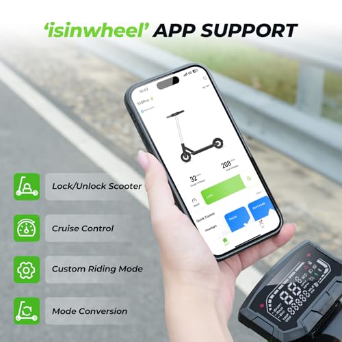 isinwheel Electric Scooter for Adults, 1000W Motor, 38 Miles Range, Folding U692374
