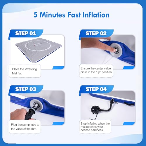 COOLWAVE 10x10 FT Inflatable Wrestling Mat for BJJ, MMA and Martial Arts P28468