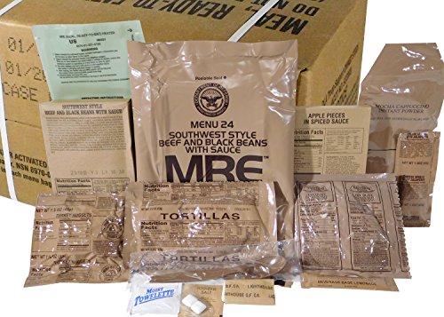MREs Meals Ready-to-Eat Box B, U.S. Military Surplus, Menus 13-24 L27219