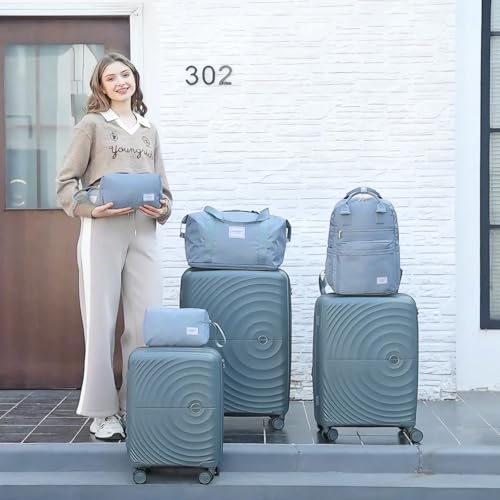 LARVENDER Luggage Sets 3 Piece, 20in Carry On PP Hardshell Suitcase with Spinner Wheels Q3160