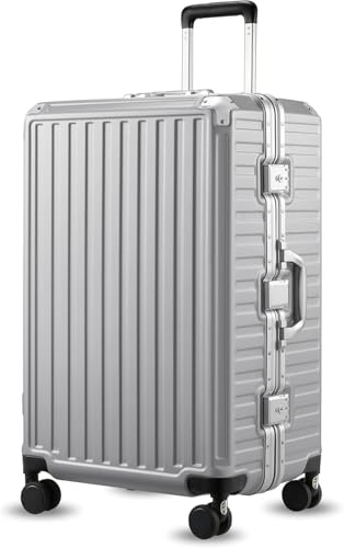 LUGGEX Aluminum Frame Carry On Luggage, 20 Inch Hard Shell Suitcase, Charcoal Metallic V31867