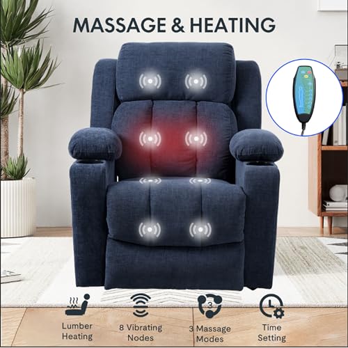 FLEXISPOT XL31 Power Lift Recliner Chair for Elderly, Electric Massage & Heat, PU Leather, Black C786106