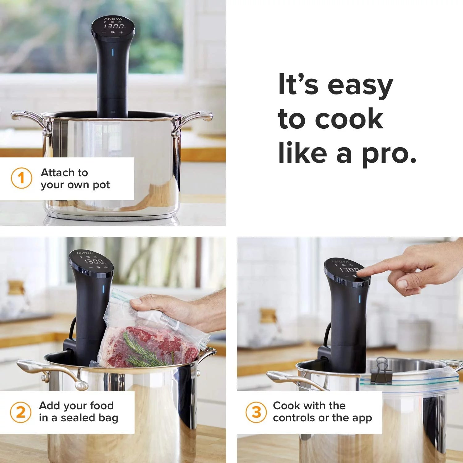 Anova Culinary Nano Sous Vide Precision Cooker, Black J1067