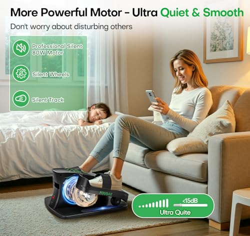 Under Desk Elliptical, 6 Adjustable Resistance & 15 Speeds Leg Exerciser for Seniors L867