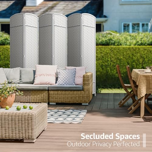 Sorbus 8-Panel Black Room Divider, 6 ft Tall Folding Privacy Screen T242