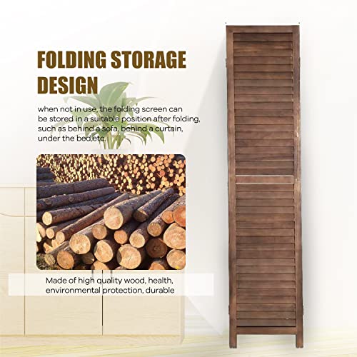 Wooden Room Divider 4 Panels Freestanding Partition for Home Office D5037