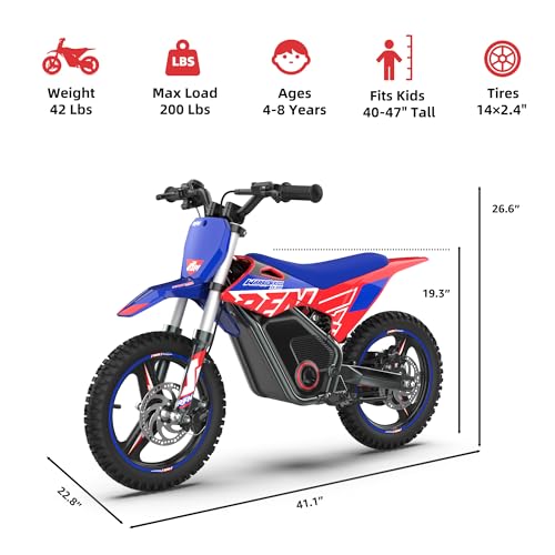 E500 36V Kids Electric Dirt Bike 700W Motor Off-Road Motorcycle for Ages 4-8 J84202
