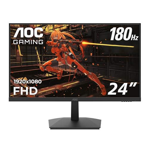 AOC 24G4 24" Gaming Monitor, Full HD IPS, 180Hz 1ms Y482158