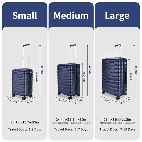 Lightweight 3-Piece Hardshell Luggage Set with Spinner Wheels & TSA Lock, Light Avocado Green B502471
