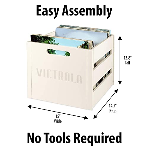 Victrola Wooden Record Crate Tabletop Vinyl Album Holder, Espresso P572466