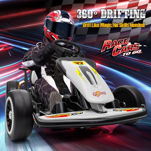 24V Electric Go Kart for Kids with 400W Motors, EVA Tires, Rose Red N76721
