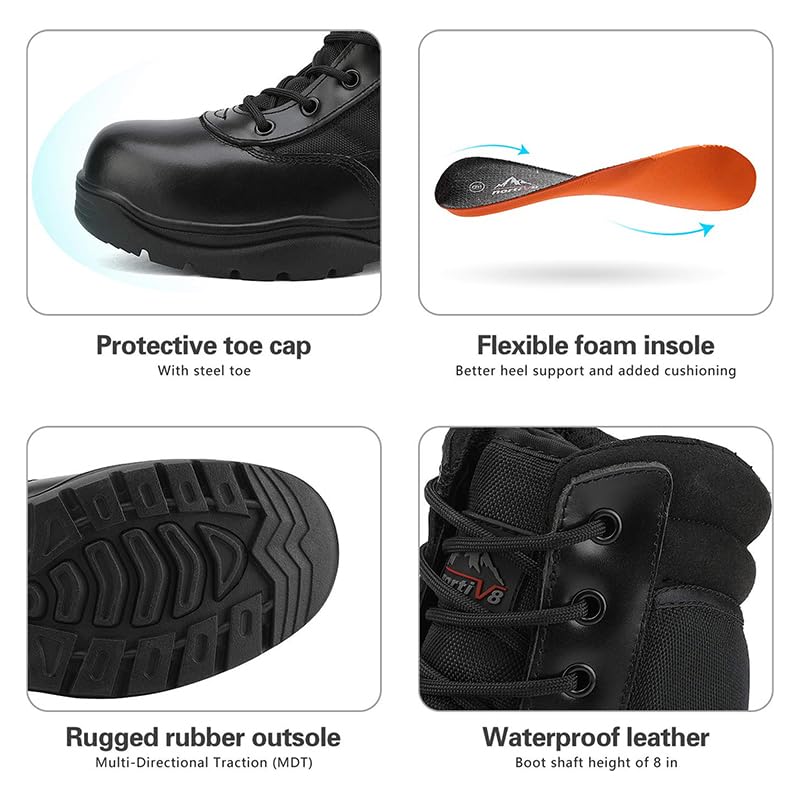 NORTIV 8 Men's Steel Toe Work Boots Slip Resistant V746852