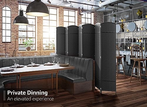 Sorbus 8-Panel Black Room Divider, 6 ft Tall Folding Privacy Screen T242