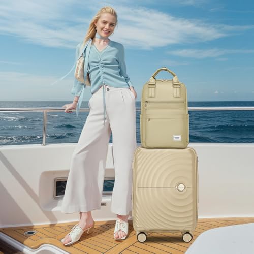 LARVENDER Luggage Sets 3 Piece, 20in Carry On PP Hardshell Suitcase with Spinner Wheels Q3160