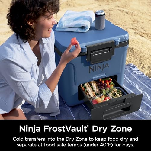 Ninja FrostVault 45QT Cooler with Wheels, Lakeshore Blue M1144