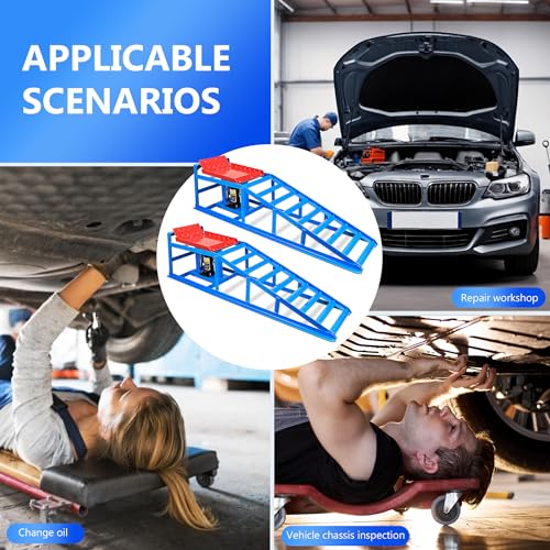 2PCS 5T Hydraulic Car Ramps, Heavy Duty Portable Vehicle Lift for Garage L579958