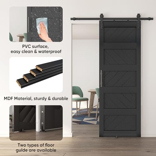 JUBEST 36" x 84" Sliding Barn Door Kit with Hardware, Black R91690