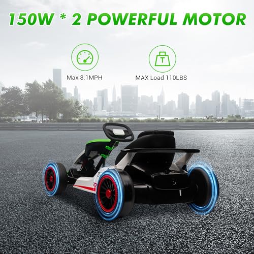 24V Electric Go Kart Drifting Ride On Car for Kids 6-12 Years Old T574114