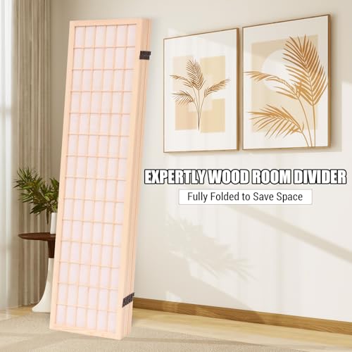 Shoji Screen 4 Panel Wood Room Divider Freestanding Privacy Screen A6166