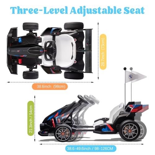 Licensed BMW 36V Electric Drift Go Kart for Kids, 7.5 MPH, White M530400