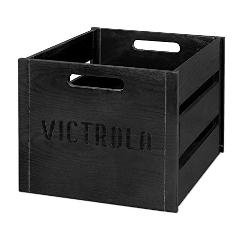 Victrola Wooden Record Crate Tabletop Vinyl Album Holder, Espresso P572466