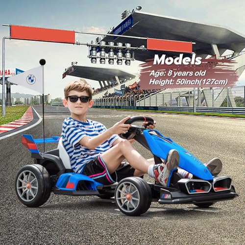 BMW Licensed 36V Electric Drift Go Kart for Kids, 7.5 MPH, Black W284