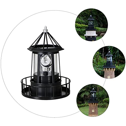 Lighthouse Decor Solar Powered Revolving LED Garden Lamp B294
