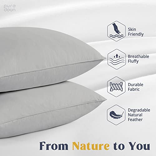 puredown® Goose Feathers and Down White Pillows King Size Set of 2 G471477
