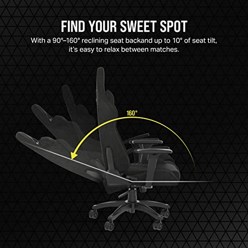 Corsair TC100 Relaxed Gaming Chair Fabric Gray Black A68468